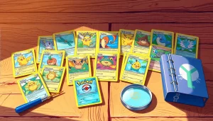 Explore real Pokémon cards in India beautifully showcased on a rustic table.