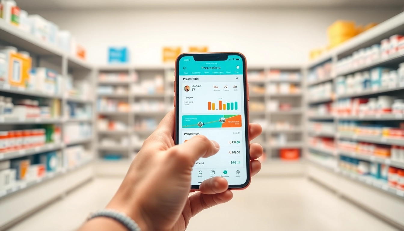 Showcasing time saving prescription apps with a user-friendly interface on a smartphone.